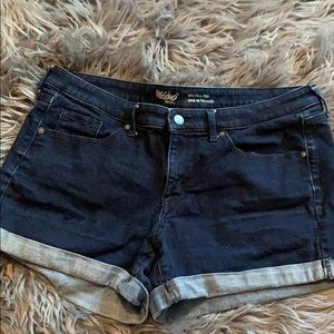 Navy denim shorts
